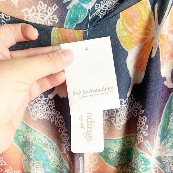 Soft Surroundings Butterfly Jardin D'eau Maxi Skirt Batik Watercolors NWT Large - Picture 3 of 14